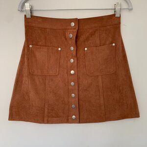Faux suede terracotta mini skirt size 4